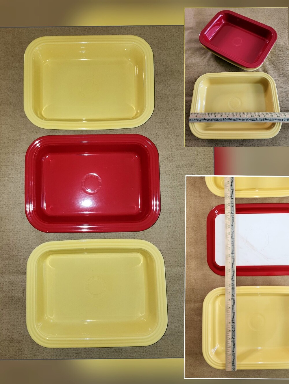Fiestaware Fiesta Rectangular Baker Yellow Red Bake Dish